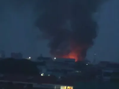 金边一处地点发生火灾