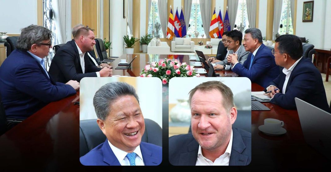 孙占托与美国商会会面 推进柬美商务早餐会筹备