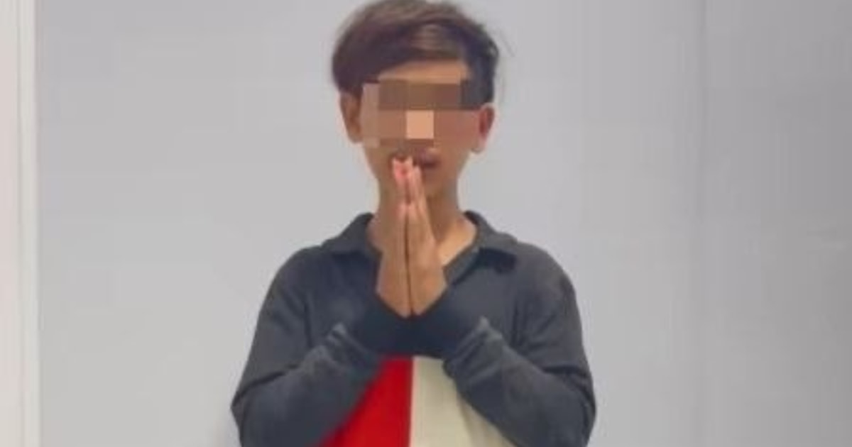 在TikTok发布持刀视频，金边一青年被带到警察局！