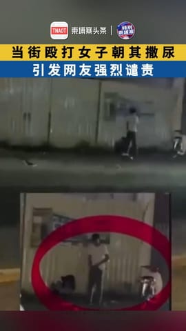 男子当街殴打女子 还朝其头部撒尿
