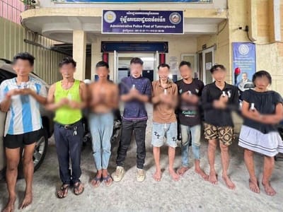 涉嫌吸毒，金边8名男女被捕！