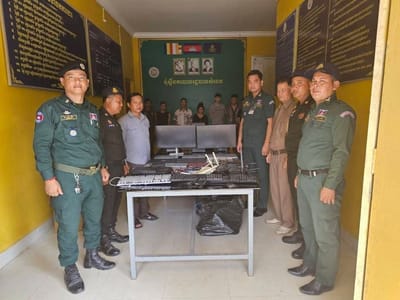 柴桢省一暗藏电诈餐厅遭突查，6名嫌疑人被捕！