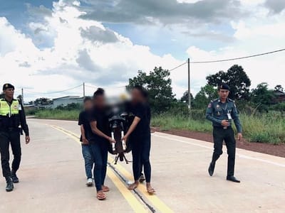 暹粒省4名青年公路飙车被捕，摩托车遭暂扣