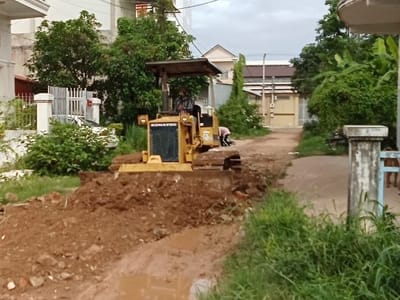 金边铁桥头区尼洛分区将对210号路进行混凝土铺设工程