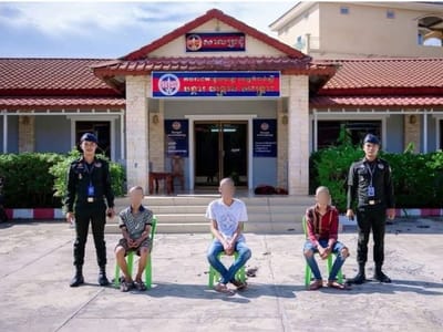 马路上演飞车特技，柬埔寨3名青少年被捕！