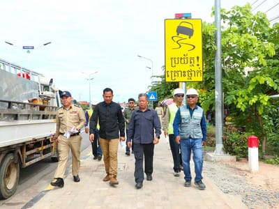 针对雨季事故频发 柬公共工程部在5号公路路段增设安全设施