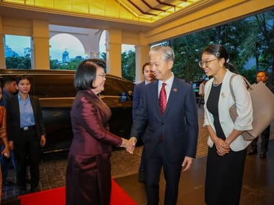柬埔寨国会主席昆索达莉出席庆祝中华人民共和国成立77周年招待会