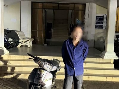 堆谷区警方抓获一名盗窃妇女摩托车的嫌疑人