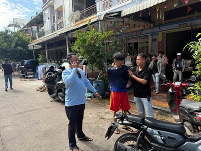 盗车后换上假车牌，金边警方多部门联合抓获1名嫌疑人