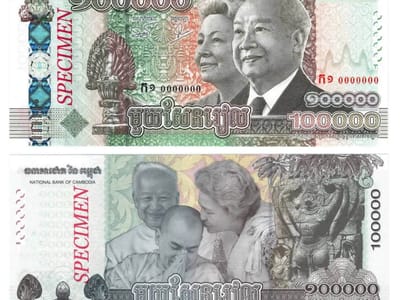 柬埔寨发行5万与10万瑞尔新版纸币