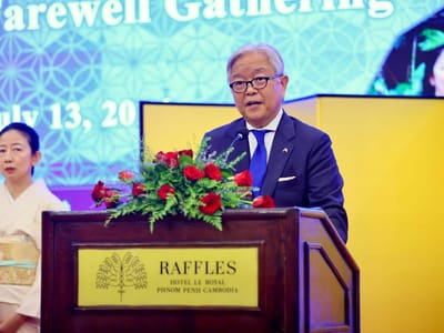 日本驻柬埔寨大使举行离任招待会 致力于深化两国友好合作