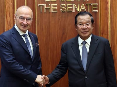 洪森会见克罗地亚外长，强调深化柬克双边关系