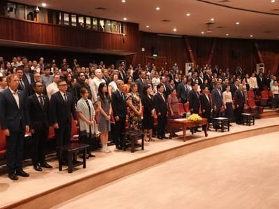 韩国驻柬大使馆在金边举办“电影快递员”文艺演出