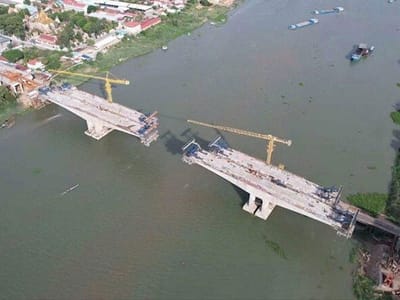 金边跨百色河大桥项目已完成73%