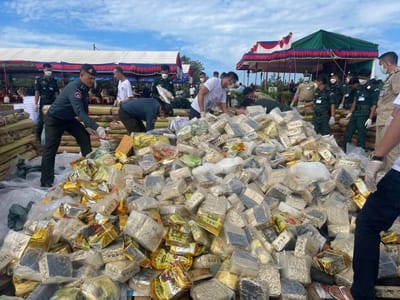 柬埔寨集中焚毁大批查获毒品，彰显严打毒品犯罪决心