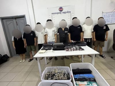 西港宪兵打击电诈窝点 逮捕15名涉案人员