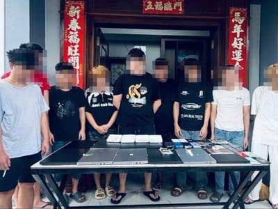 柬埔寨国公省警方突击网络诈骗窝点，9名中国籍嫌疑人被捕