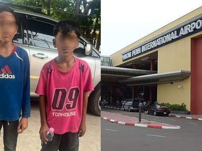 金边3名失踪男孩在旧机场被安全找到