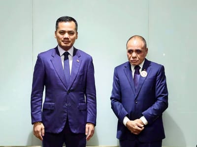 柬埔寨副首相苏速卡在越南与东帝汶内政部长举行双边会谈