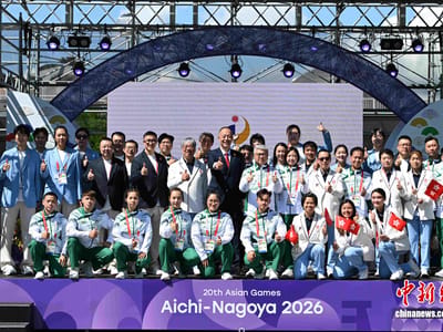 中国代表团亮相爱知·名古屋亚运会欢迎仪式