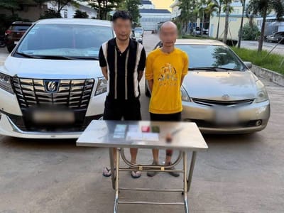 涉嫌非法拘禁及持枪，金边2名中国男子被捕