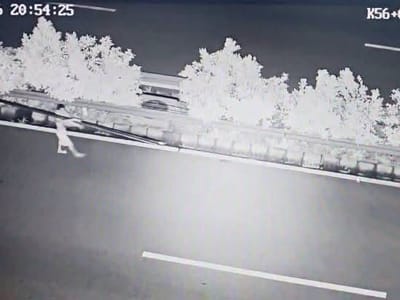 男子在金港高速横插铁条，警方介入调查！