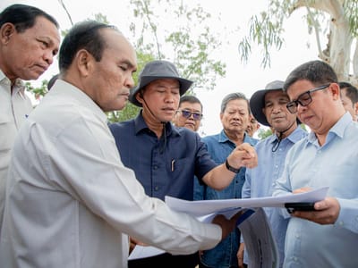 茶胶省省长威松南视察18公里环湖路项目 洪玛奈首相曾赞其为样板工程