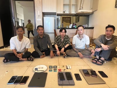 金边警方在某公寓捣毁毒窝，逮捕5名嫌疑人