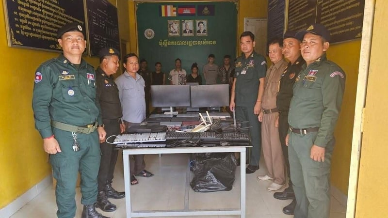 柴桢省一暗藏电诈餐厅遭突查，6名嫌疑人被捕！
