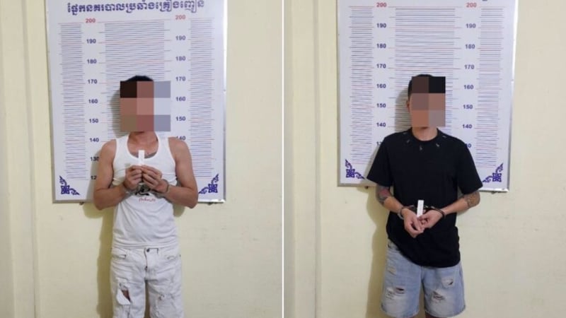 柴桢省占德列县警方逮捕2名越南籍涉毒品交易嫌疑人
