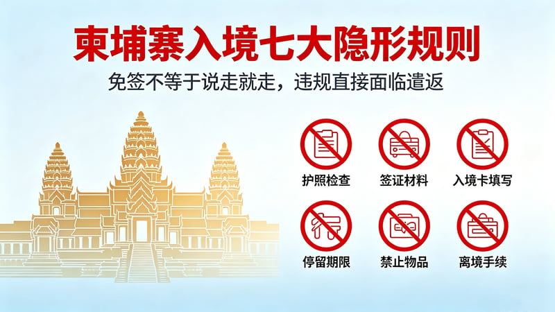 免签≠说走就走！入境柬埔寨必看“7大隐形规则”！