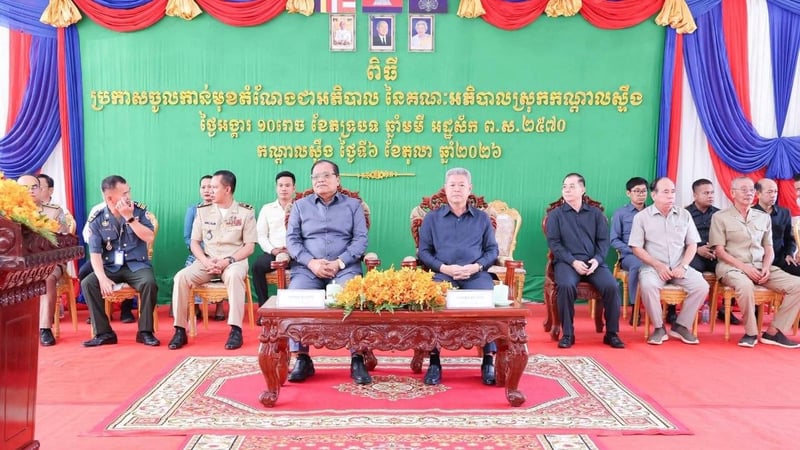 柬埔寨干拉省举行三位新任县长就职仪式